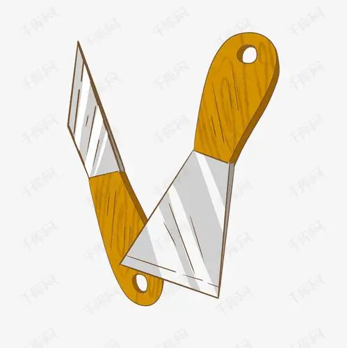 手绘绘画刮刀插画