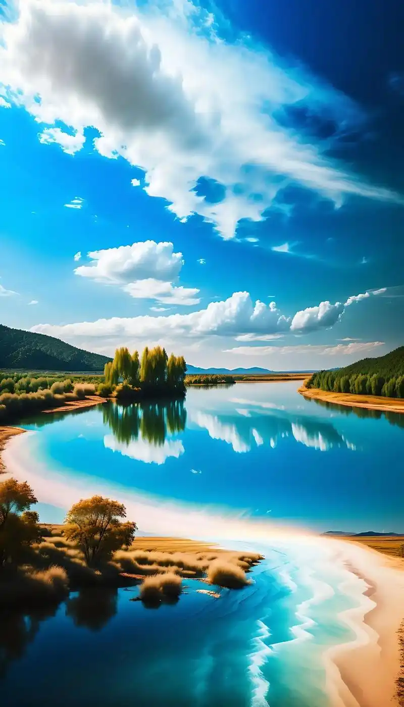 治愈系风景图片素材 #人间仙境美景图片 #浅蓝色的天空 - 抖音