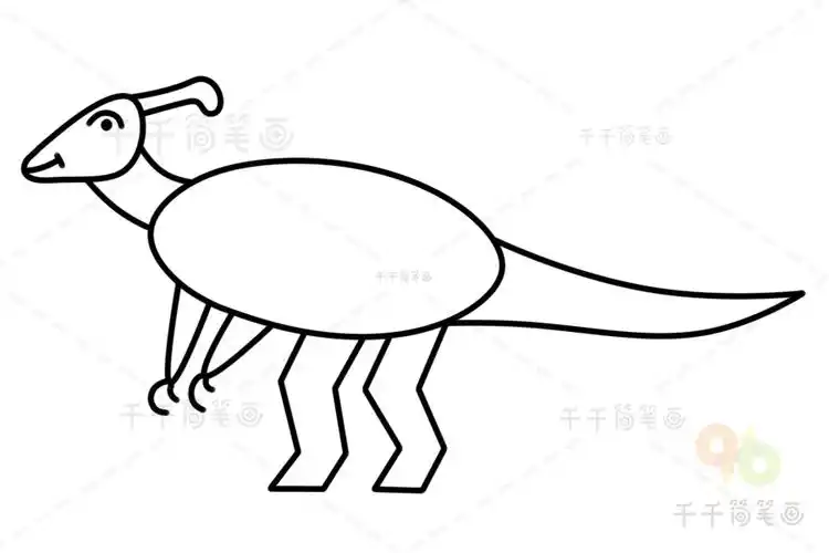 鸭嘴龙简笔画