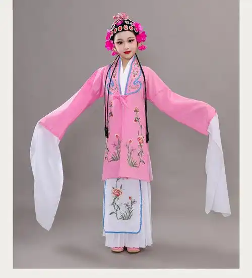 小荷风采京剧戏服儿童俏花旦演出服戏曲服装唱戏衣服水袖戏剧雪纺