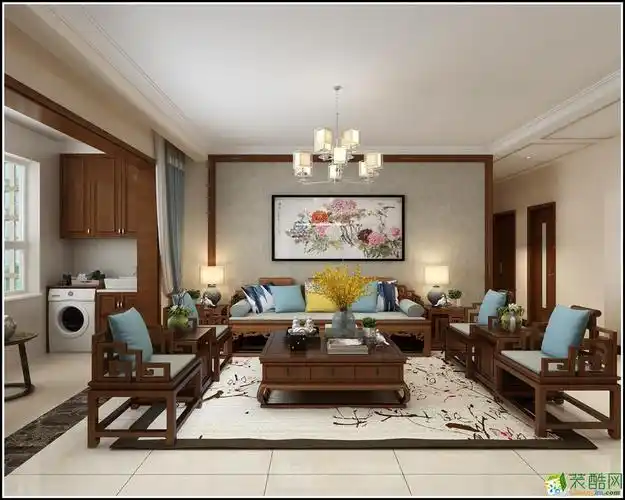 家装饰-160平中式华润中央公园_中式四室两厅两卫_装酷网装修效果图