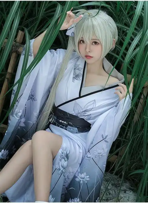 春日野穹妹cos服浴衣缘之空cosplay女装日式和服萌妹子萝莉 穹妹白色