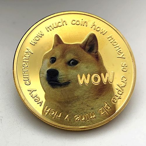 纪念币现货美国实物狗狗彩绘镀金摆件硬币dogcoin摆件