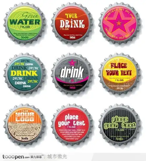 十二款潮流汽水瓶盖设计