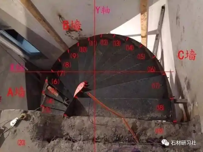 旋转楼梯十字坐标测量方法