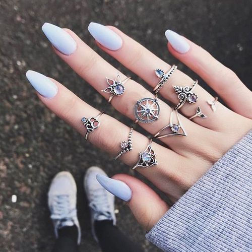 simple women joints ring personality exaggeration ring set