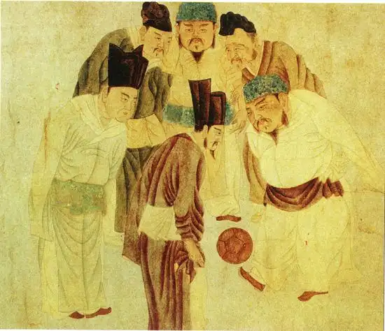 元代钱选《宋太宗蹴鞠图》,上海博物馆藏.视觉中国供图