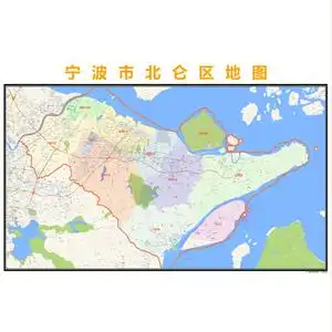 宁波市北仑区行政区划地图高清定制2020城市交通卫星办公室挂图
