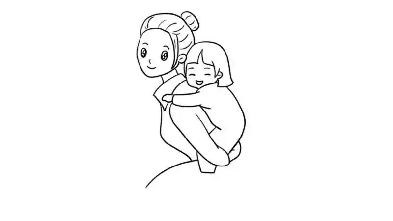 母亲节简笔画该怎么画母亲节给 妈妈送鲜花简笔画图片铅笔素描画一幅