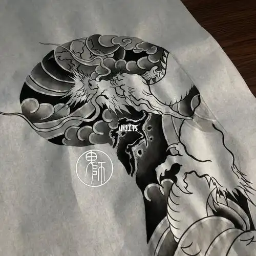 新稿 有缘人可约#原创纹身手稿 ##老传统纹身手稿 ##半甲纹身手稿