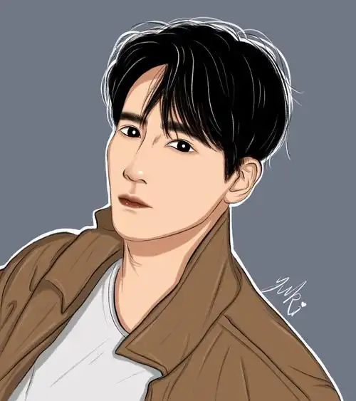 手绘朱一龙头像