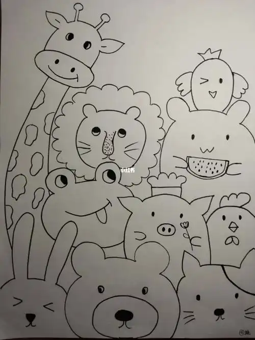 简笔画动物叠叠乐