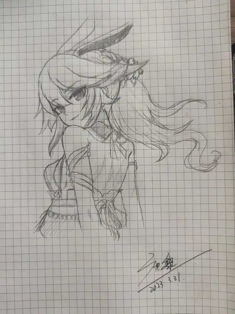 临摹 #崩坏三#八重樱 嗨嗨嗨,来了嗷 - 抖音