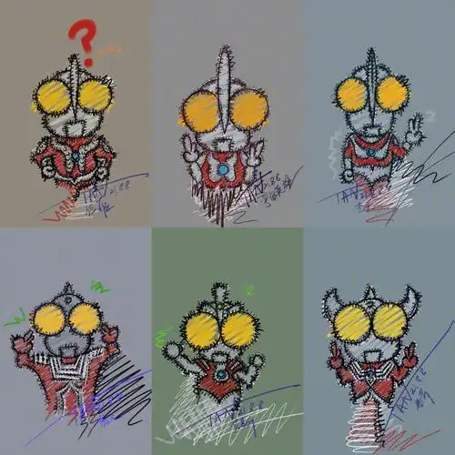 画个昭和奥特六兄弟