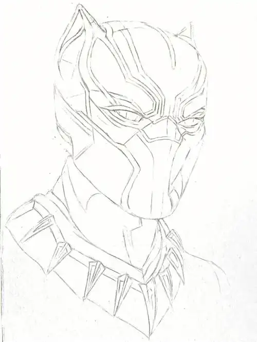 纪念瓦坎达国王永远的黑豹高清步骤图