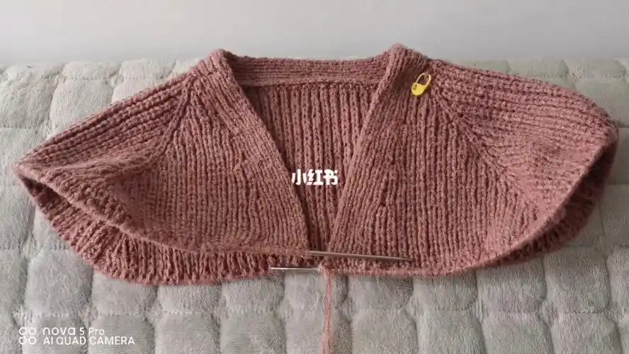 从上往下织自带门襟边元宝针开衫外套毛衣