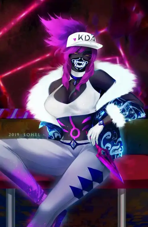 英雄联盟lol虚空之女卡莎插画kda女团黑色