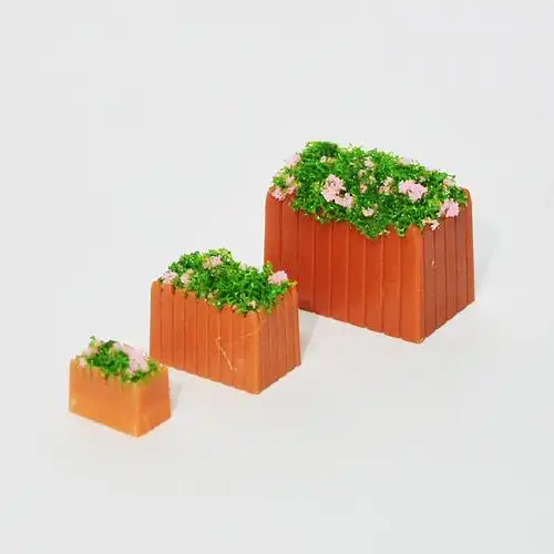 建筑沙盘模型室外景观装饰材料仿真塑料花槽花基广场绿化花坛模型