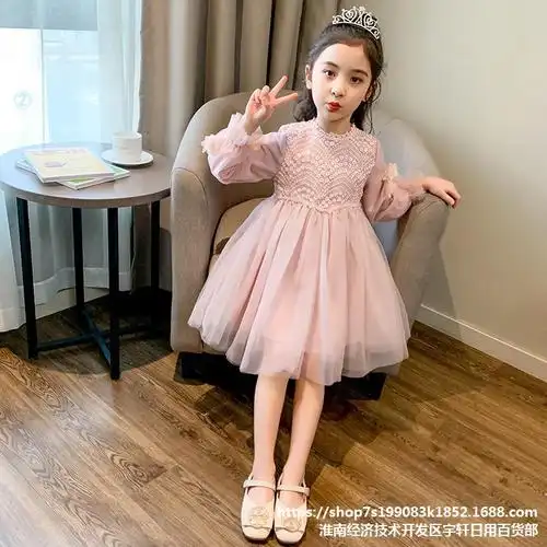 外贸现货儿童4女童连衣裙春秋5秋装6公主裙10小女孩7洋气纱裙8岁9