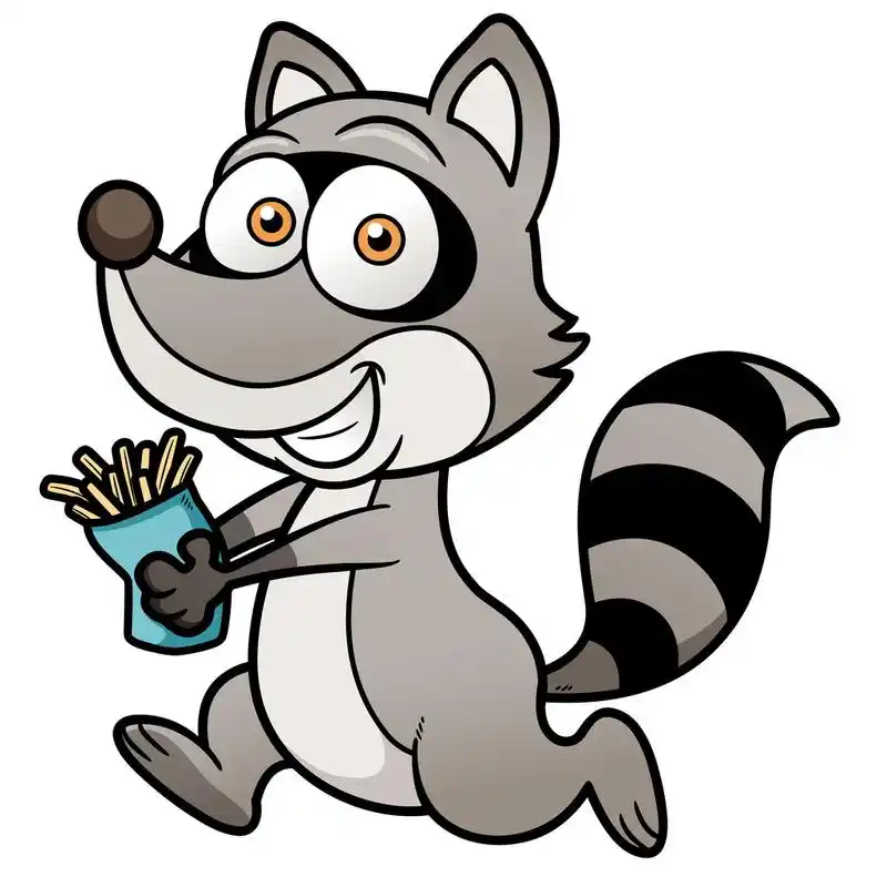 卡通浣熊,矢量图的卡通浣熊