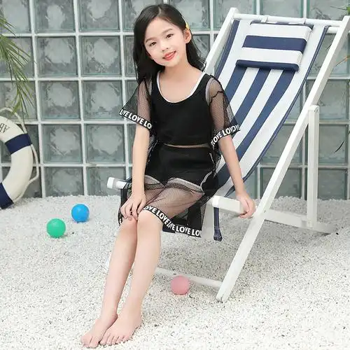 2022儿童泳衣女童夏中大童宝宝分体游泳衣新款防晒泳装