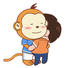 欢跃猴卡通搞笑动态表情包