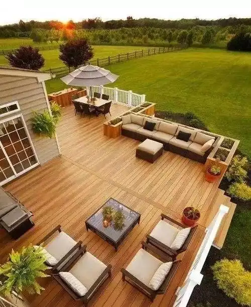 40款木平台美图分享在花园里感受自然气息