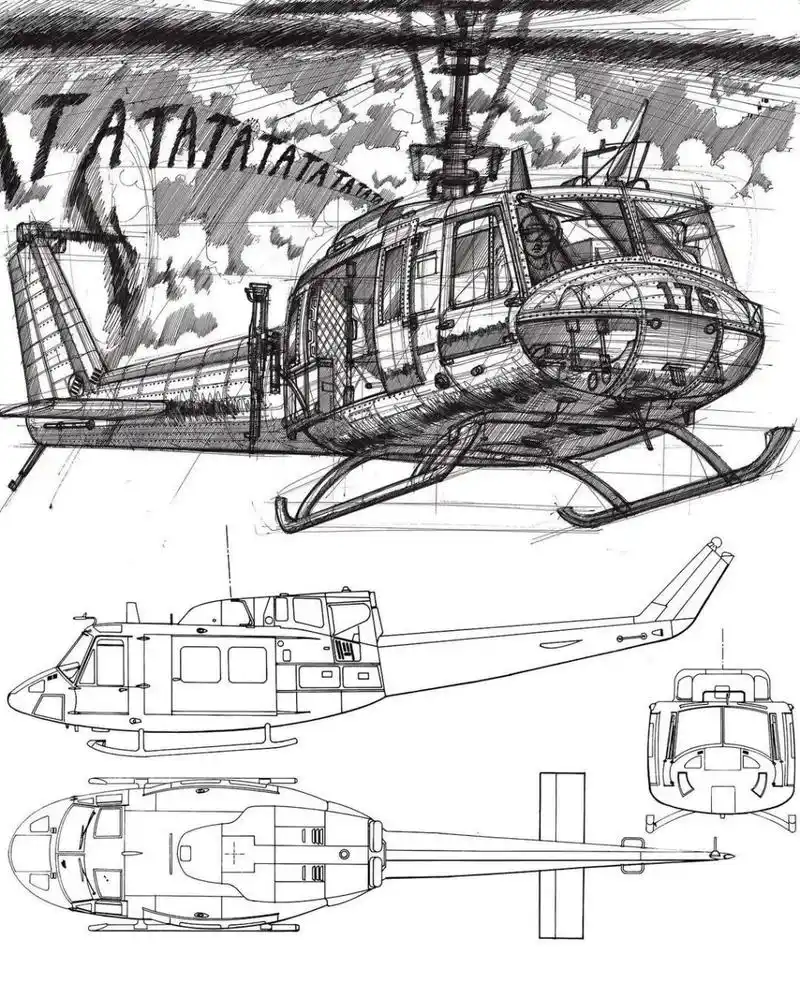 直升机手绘