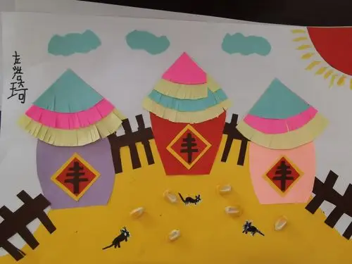 兴济镇东槐庄学校一年级剪纸贴画活动——送给秋天的礼物