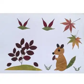 矢向 秋天树叶粘贴画手工贴画成品小学生幼儿园儿童diy材料包真创意