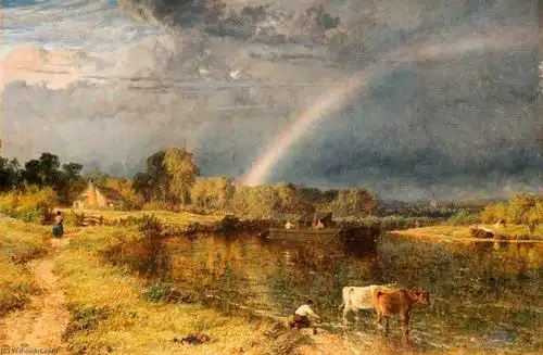 的 彩虹, 油画 通过 henry thomas dawson (1844-1878, united king