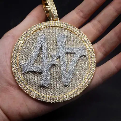 hiphop customized big size number 44 full iced out rotating