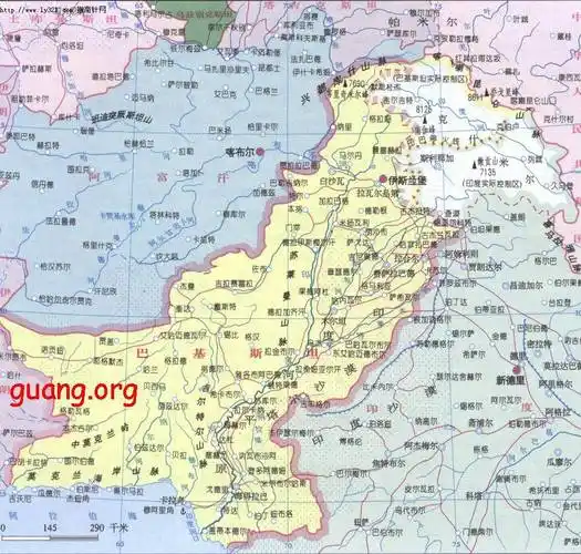 巴基斯坦地形图,巴基斯坦地图高清中文版