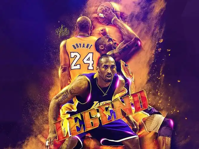 篮球明星科比24号球衣纪念海报钻石画