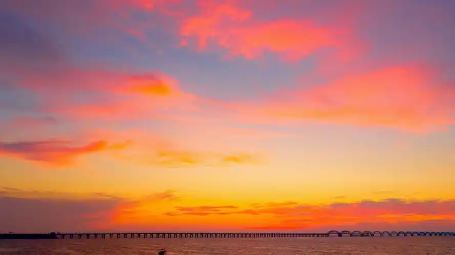 绝美的海边日落