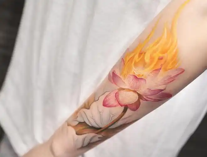 最新荷花纹身图案大全男女