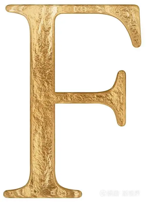 大写字母f隔离白色3d渲染