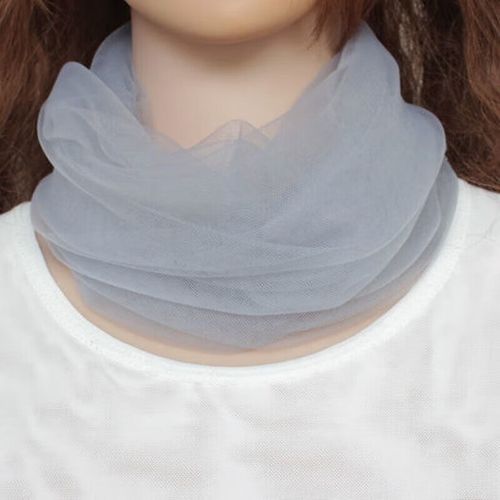 辛首脖套丝巾糖果色围巾网纱蕾丝套头保暖秋冬款围脖女防晒薄款护颈椎