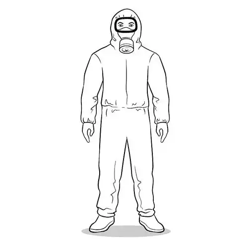 穿着危险防护服的男人涂色书图片