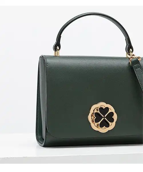 包包女包新款vanessa hogan/vanessa hogan 牛皮真皮四叶草手提包潮斜