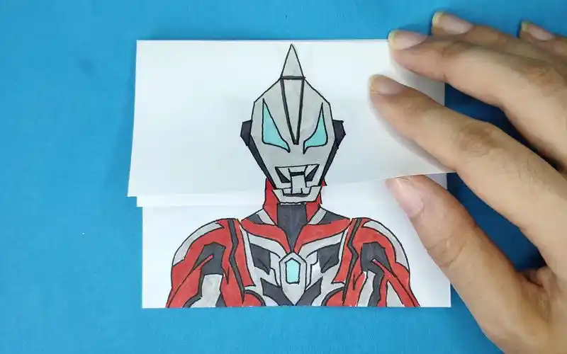 见过捷德奥特曼升级变脸吗?一张纸手绘3次变化,简单好学又有趣