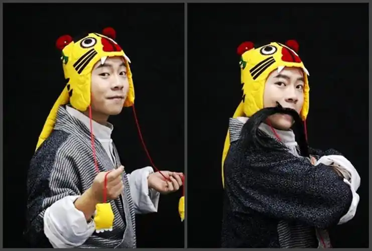 鹿鼎记搞笑舞台表演道具周星驰饰韦小宝利器老虎帽虎头帽明黄色尾巴长