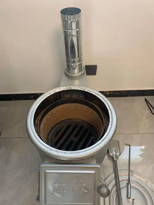 柴火灶铸铁家用节能户外取暖气化炉做饭烧木柴煤炭室内升温养殖银色加