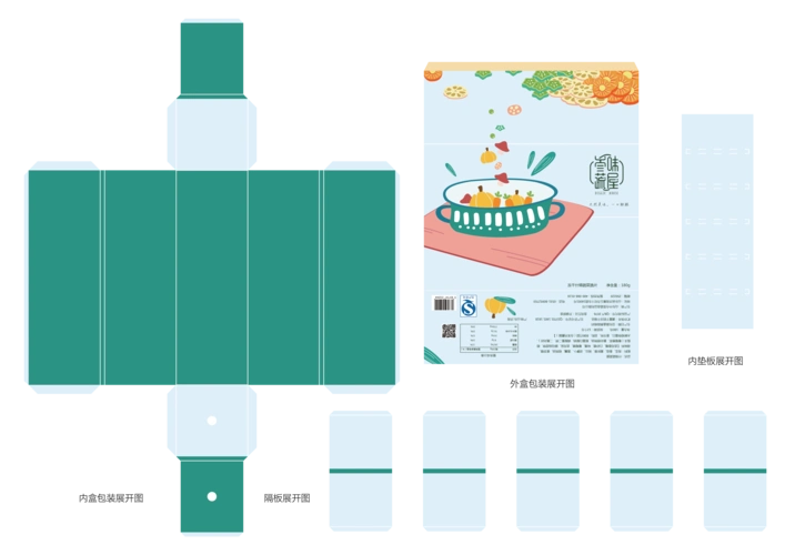 毕设——"叄味蔬屋"蔬菜干品牌礼盒包装平面展开图
