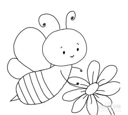 小蜜蜂采蜜怎么画