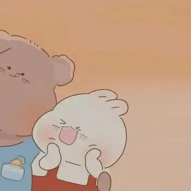 高清可爱一个熊和一个兔子的情侣头像图片