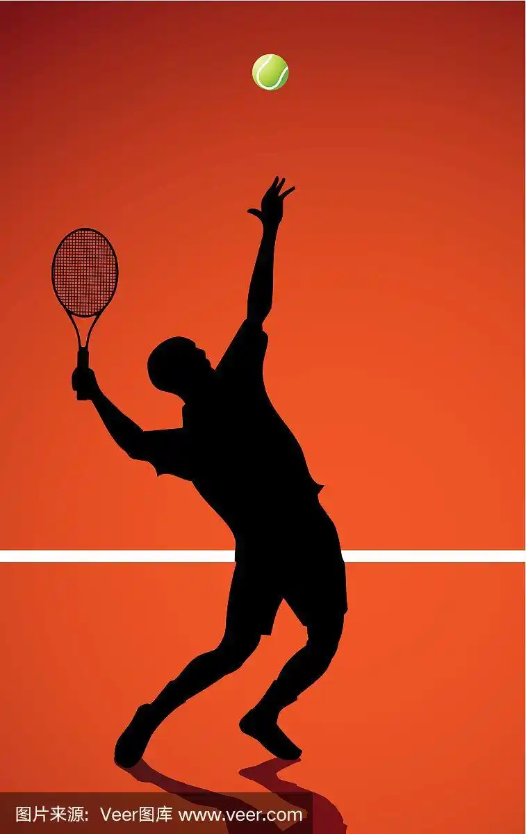 网球运动员剪影
