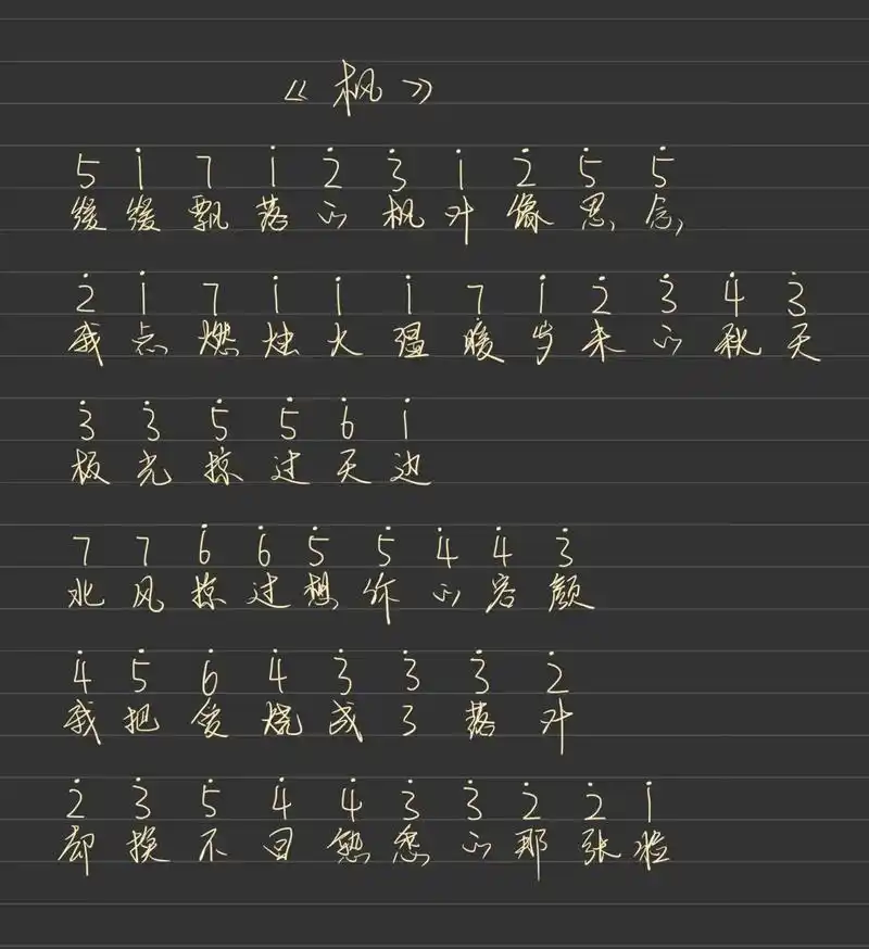 《枫》光遇|钢琴简谱|拇指琴谱