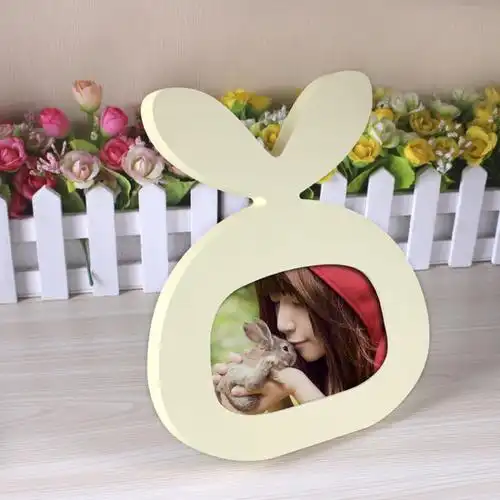 爱满屋异形5寸木质相框个性创意实木办公室相框摆台 送儿童女孩礼品