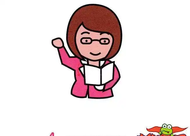 一步一步教我画老师短发老师简笔画